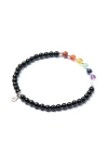 Tiny Rituals Seven Chakra Energy Bracelet In Black/multi