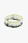 Tiny Rituals Virgo Bracelet Set In Green/white/purple