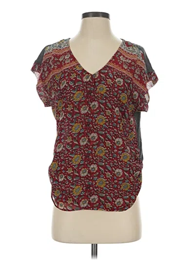 Pre-owned Tiny Short Sleeve Blouse In Burgundy