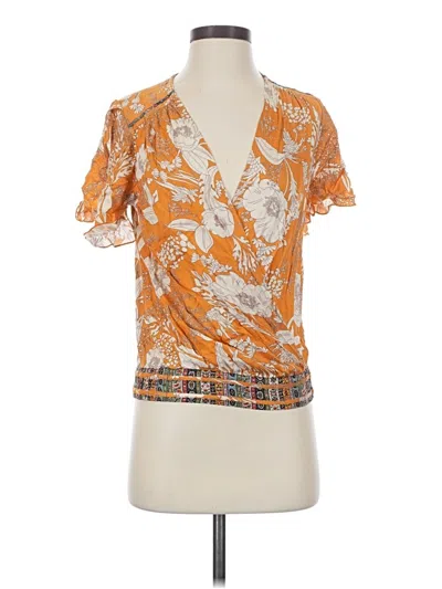 Pre-owned Tiny Short Sleeve Blouse In Orange