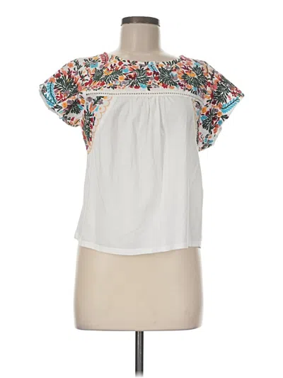 Pre-owned Tiny Short Sleeve Blouse In White