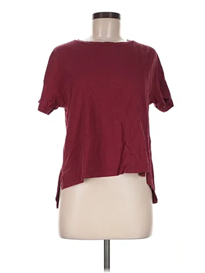 Pre-owned Tiny Short Sleeve Top Burgundy Keyhole Neckline Tops