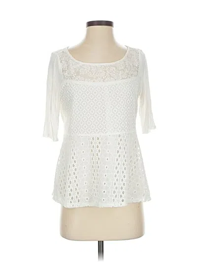 Pre-owned Tiny Short Sleeve Top Ivory Square Neckline Tops In White