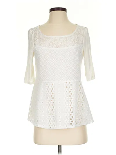 Pre-owned Tiny Short Sleeve Top Ivory Square Neckline Tops In White