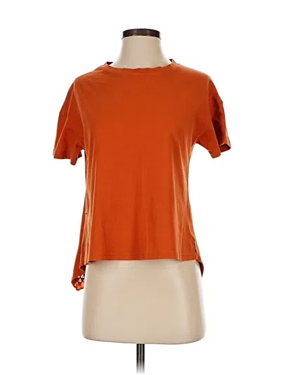 Pre-owned Tiny Short Sleeve Top Orange Keyhole Neckline Tops