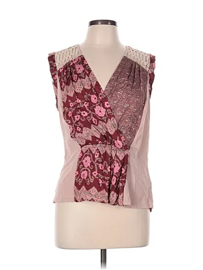 Pre-owned Tiny Sleeveless Blouse In Burgundy