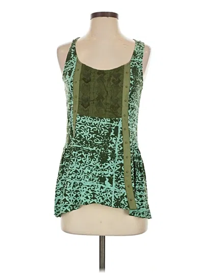 Pre-owned Tiny Sleeveless Top Green Square Neckline Tops