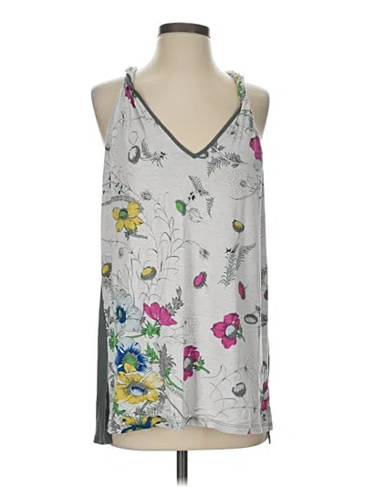 Pre-owned Tiny Sleeveless Top Silver Halter Neckline Tops