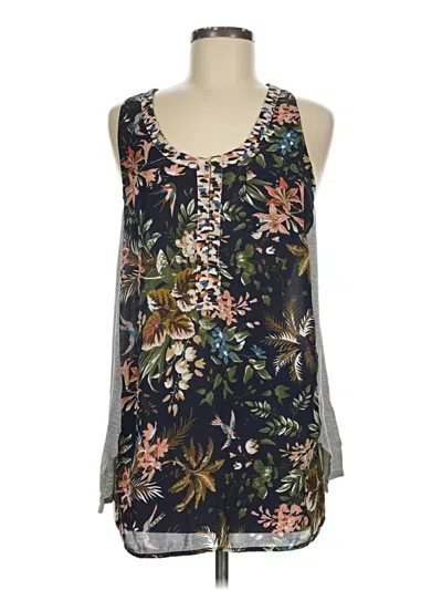 Pre-owned Tiny Tank Top Black Plunge Neckline Tops