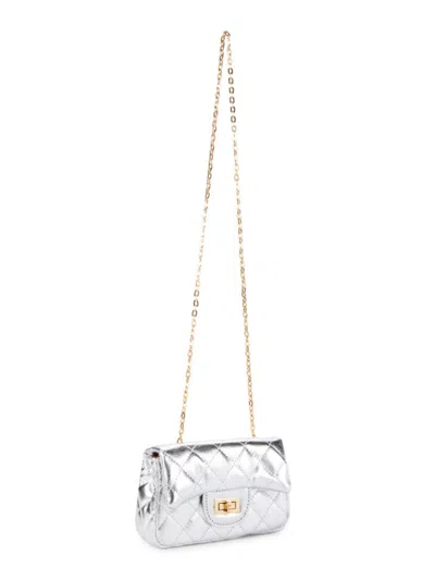 Tiny Treats By Zomi Gems Kids' Girl's Metallic Quilted Crossbody Bag In Metallic Silver
