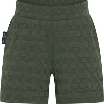 Tiny Tribe Babies'  Checkerboard Jacquard Knit Shorts In Green
