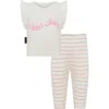 Tiny Tribe Ciao Ciao Ruffle Top & Leggings Set In Pink