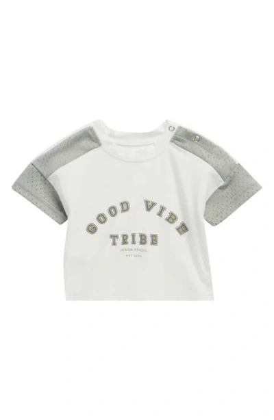 Tiny Tribe Babies'  Colorblock Stretch Cotton Mesh T-shirt In Multi