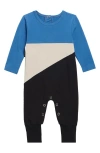 TINY TRIBE TINY TRIBE COLORBLOCK STRETCH COTTON ROMPER