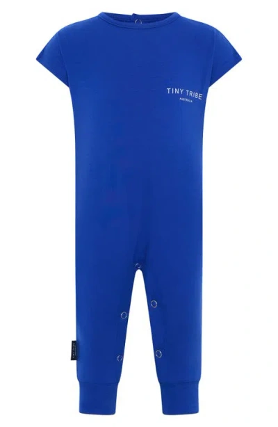 Tiny Tribe Babies'  Core Cotton Jersey Romper In Blue