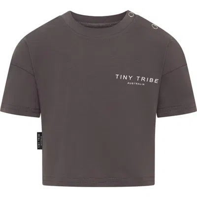Tiny Tribe Babies'  Core Logo T-shirt In Gray