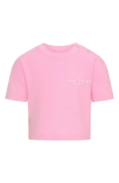 Tiny Tribe Babies'  Core Logo T-shirt In Pink