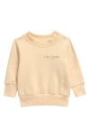 Tiny Tribe Babies'  Core Signature Crewneck Sweatshirt In Cream