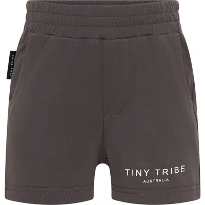 Tiny Tribe Babies'  Core Signature Shorts In Gray