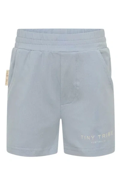 Tiny Tribe Babies'  Core Stretch Cotton Shorts In Blue