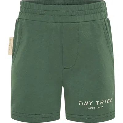 Tiny Tribe Babies'  Core Stretch Cotton Shorts In Green