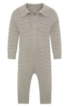Tiny Tribe Cotton Pointelle Romper In Gray