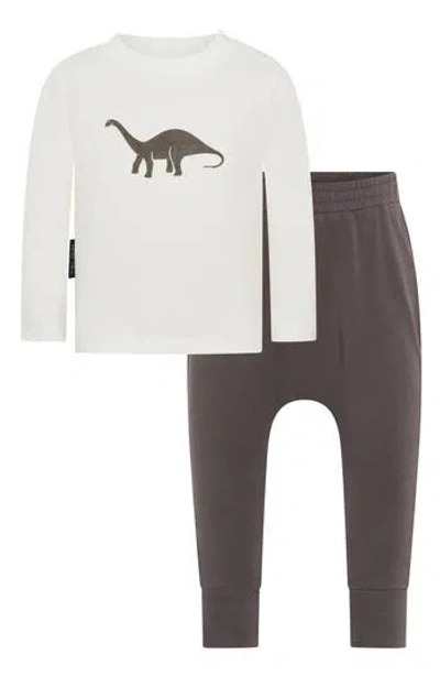 Tiny Tribe Babies'  Dino Long Sleeve Cotton Graphic T-shirt & Leggings Set In Multi