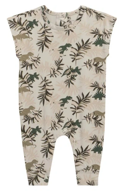 Tiny Tribe Babies'  Dino Park Stretch Cotton Romper In Gray