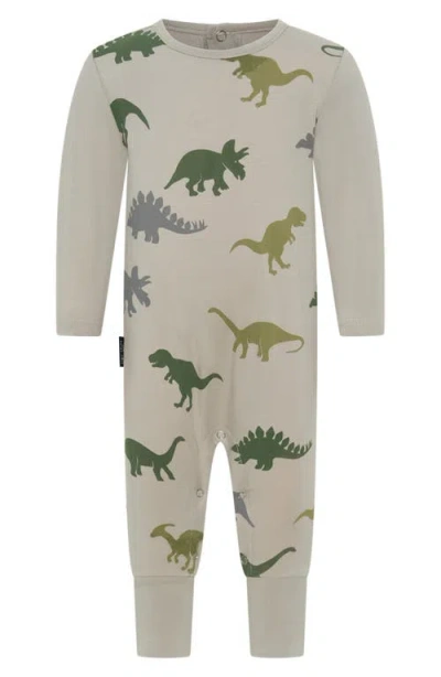 Tiny Tribe Babies'  Dinosaur Print Cotton Romper In Grey