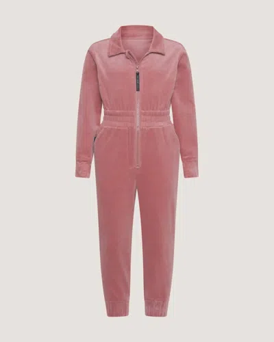 Tiny Tribe Kids' Girls Corduroy Zip Jumpsuit In Dusty Rose In Pink