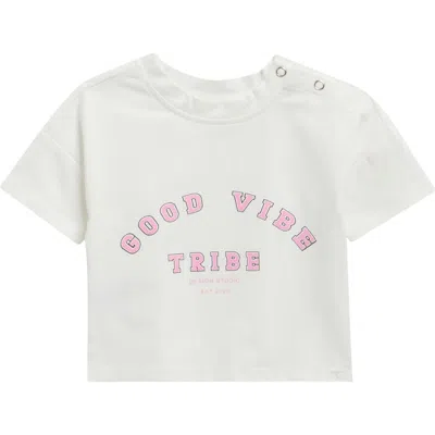 Tiny Tribe Babies'  Good Vibe Graphic T-shirt In White
