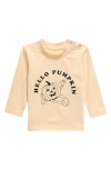 TINY TRIBE TINY TRIBE HELLO PUMPKIN LONG SLEEVE COTTON GRAPHIC T-SHIRT