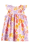 Tiny Tribe Kids' Abstract Print Cotton Dress In Lilac