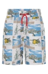 Tiny Tribe Kids' Amalfi Coast Upf 50+ Swim Trunks In Blue