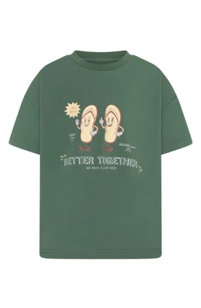 Tiny Tribe Kids' Better Together Graphic T-shirt In Green