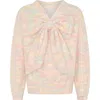 Tiny Tribe Kids' Bow Back Sweater In Pink