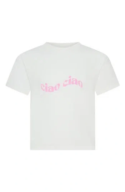 Tiny Tribe Kids' Ciao Ciao Cotton Graphic T-shirt In White