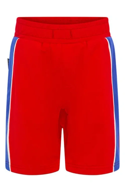 Tiny Tribe Kids' Colorblock Cotton Knit Shorts In Red
