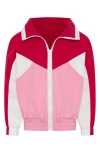 Tiny Tribe Kids' Colorblock Full Zip Jacket In Pink Multi