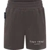 Tiny Tribe Kids' Core Cotton Knit Shorts In Charcoal
