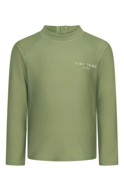 Tiny Tribe Kids Core Long Sleeve Rashguard In Green