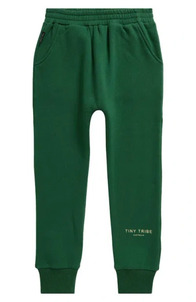 Tiny Tribe Kids' Core Signature Sweatpants In Forest Green