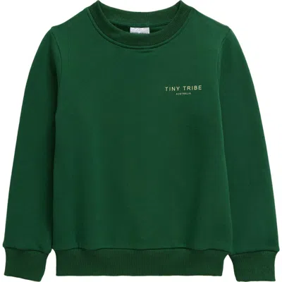 Tiny Tribe Kids' Core Sweatshirt In Forest Green