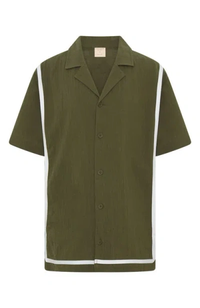 Tiny Tribe Kids' Cotton Camp Shirt In Green