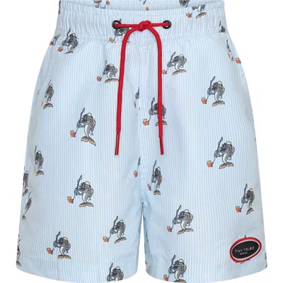 Tiny Tribe Kids' Fish Stripe Swim Trunks Toddler & Little Kid) In Blue