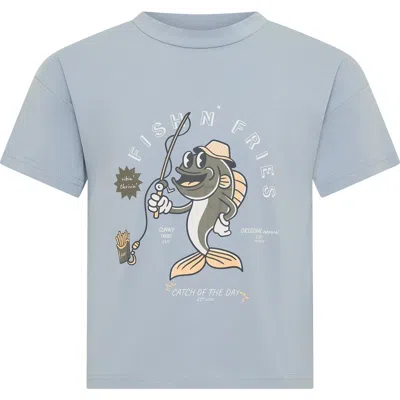 Tiny Tribe Kids' Fishin' Fries T-shirt In Blue