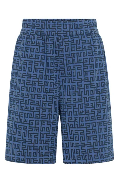 Tiny Tribe Kids' Geo Pull-on Shorts In Blue
