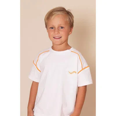 Tiny Tribe Kids' Good As Gold Cotton Graphic T-shirt In White