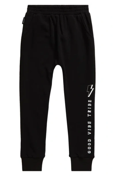 Tiny Tribe Kids' Good Vibe Joggers In Black