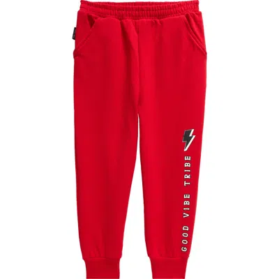 Tiny Tribe Kids' Good Vibe Joggers In Red